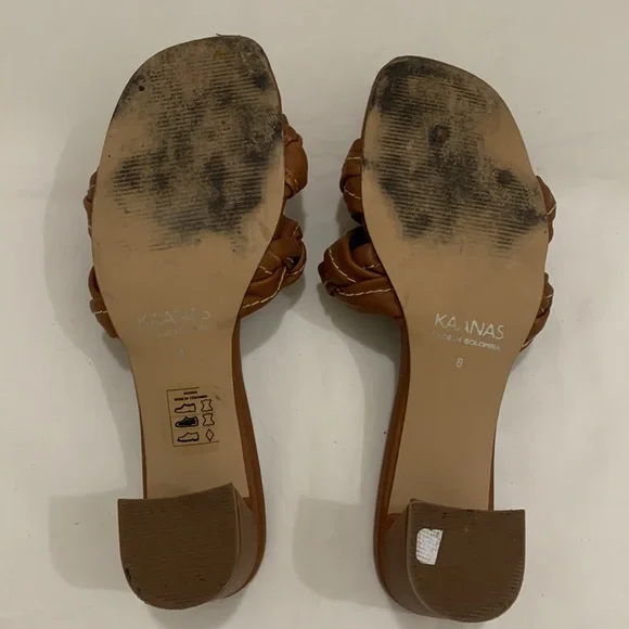 KAANAS Tartu Braided Heel Sandal Brandy Size 8 - Picture 9 of 9
